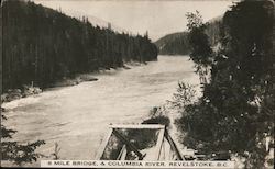 8 Mile Bridge and Columbia River Postcard