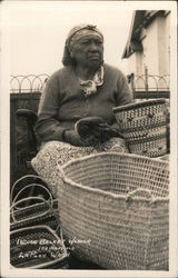 Indian Basket Weaver La Push, WA Postcard Postcard Postcard