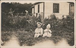 Children in Garden Postcard