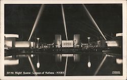 Night Scene-Lagoon of Nations New York 1939 NY World's Fair Postcard Postcard Postcard