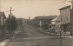 Centre St. Small Town View Postcard