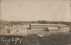 View of long factory building, 1907 Postcard