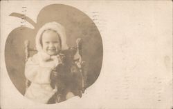 Baby Boy With Steiff Bear Postcard
