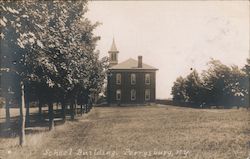 School Building Postcard