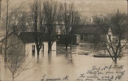 Flooded Railroad Depot 1907 Depots Postcard Postcard Postcard