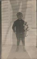Boy with Teddy Bear Postcard