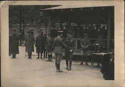Military Ceremony, Officers Shaking Hands 1918 G.H.Q. Postcard