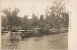 Suspension Bridge, Elm Park Postcard