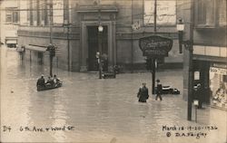 1936 Flood 6th Ave & Wood St. Pittsburgh, PA Postcard Postcard Postcard