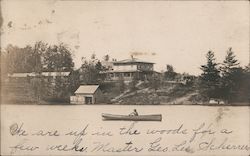 Canoe on pond or river Postcard