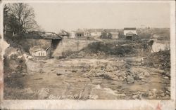 Belfast, NY - River scene with bridge and buildings Postcard