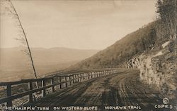 The "Hairpin" Turn on Western Slope, Mohawk Trail Postcard