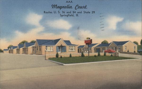 Magnolia Court Springfield, IL Postcard