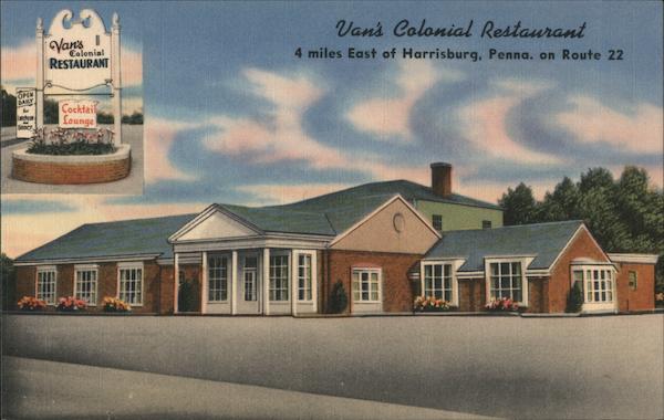 Van's Colonial Restaurant Harrisburg Pennsylvania James E. Hess