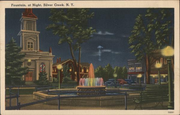 Fountain at Night Silver Creek New York