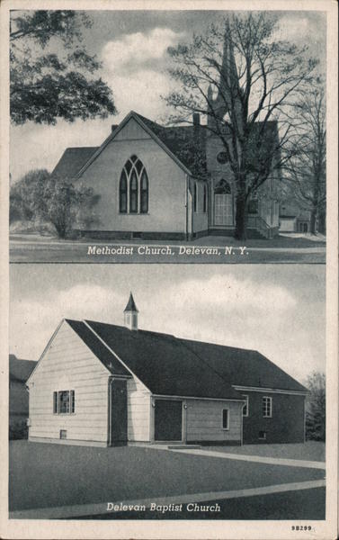 Methodist and Baptist Churches Delevan New York
