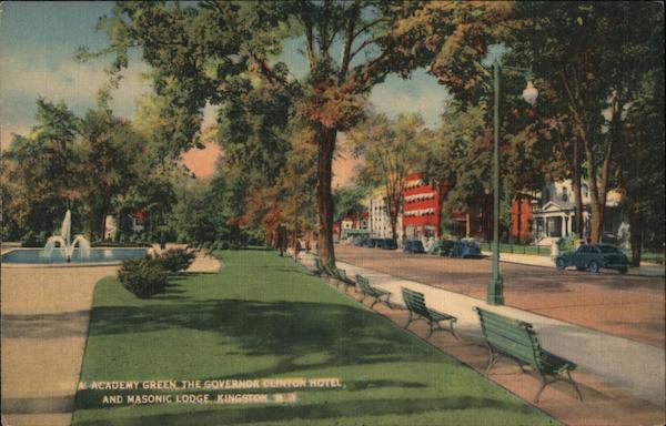 Academy Green, Governor Clinton Hotel, Masonic Lodge Kingston New York