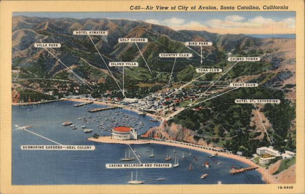 Air View of City of Avalon, Santa Catalina Island California
