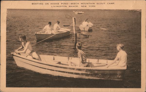 Boating on Hodge Pond-Beech Mountain Scout Camp Livingston Manor New York