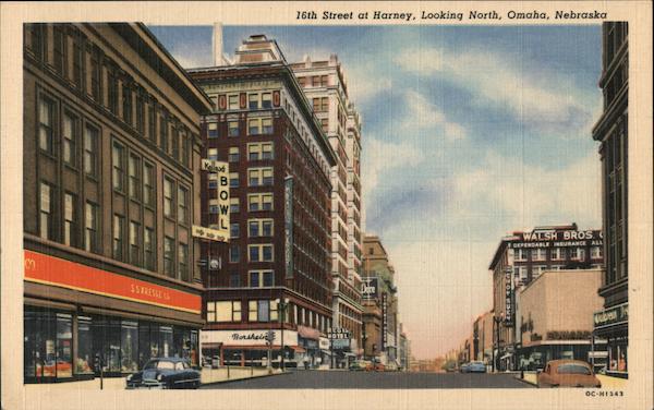 16th Street at Harney, Looking North, Omaha, Nebraska