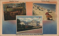 Cliff Hotel, Brazilian Lounge, and Bathing Beach, North Scituate Beach Postcard