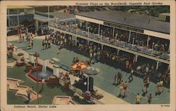 Organist Plays on the Boardwalk, Indiana Beach, Shafer Lake Postcard