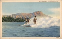 Surf Riding at Waikiki Postcard