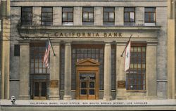 California Bank, Head Office, 625 South Spring Street Postcard