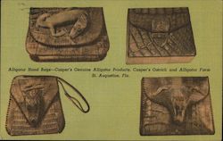 Alligator Hand Bags - Casper's Ostrich and Alligator Farm Postcard