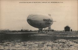 Goodyear Blimp at Municipal Airport Postcard