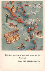 A Replica of the Back Cover of the Menu at Don the Beachcomber Postcard