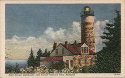 Rock Harbor Lighthouse Isle Royale National Park, MI Postcard Postcard Postcard