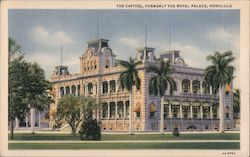 The Capitol, Formerly the Royal Palace Honolulu, HI Curt Teich Postcard Postcard Postcard