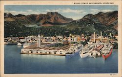 Aloha Tower and Harbor, Honolulu Postcard