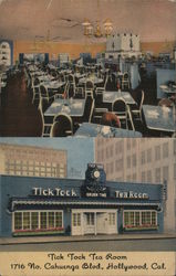 Tick Tock Tea Room 1716 No. Cahuenga Blvd. Postcard