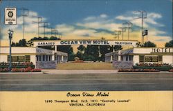 Ocean View Motel Ventura, CA Postcard Postcard Postcard