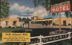 North Hollywood Motel California Postcard Postcard Postcard