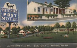 Hitching Post Motel Roanoke, VA Postcard Postcard Postcard