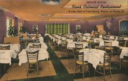 Zephyr Room, Van's Colonial Restaurant Harrisburg, PA Postcard Postcard Postcard