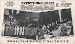 Chicago Service Men Centers Postcard