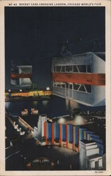 Rocket Cars Crossing Lagoon, Chicago World's Fair 1933 Chicago World Fair Postcard Postcard Postcard