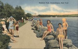 Bathers at Kershaw Park, Canandaigua Lake Postcard