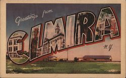 Greetings from ELMIRA, N.Y. New York Postcard Postcard Postcard