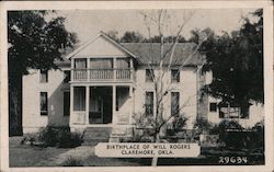 Birthplace of Will Rogers Claremore, OK Postcard Postcard Postcard