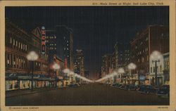 Main Street at Night Postcard