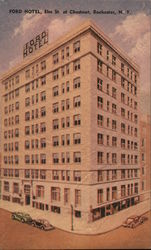 Ford Hotel - Elm Street at Chestnut Postcard
