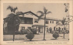 Coronado Club Hotel, 707 Orange Ave., Coronado California Postcard Postcard Postcard