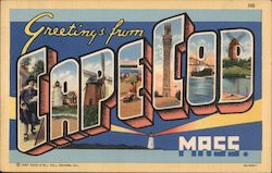 Greetings From Cape Cod, Mass. Postcard