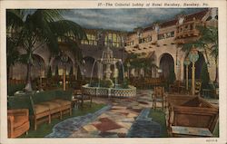 The Colorful Lobby of Hotel Hershey Pennsylvania Postcard Postcard Postcard