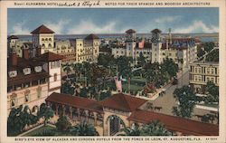 Bird's-Eye View of Alcazar and Cordova Hotels from the Ponce de Leon Postcard